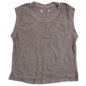 Rowan Women's Savannah Slub Cotton Muscle Tank Top Shirt in Stone